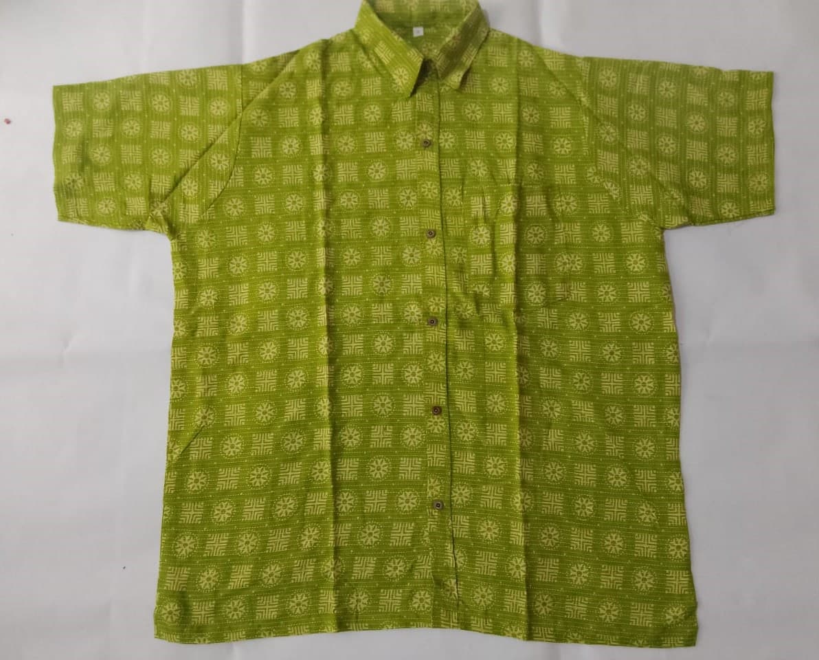 Trendy Green Pure Handloom Cotton Ajrakh Kurta From Bengal